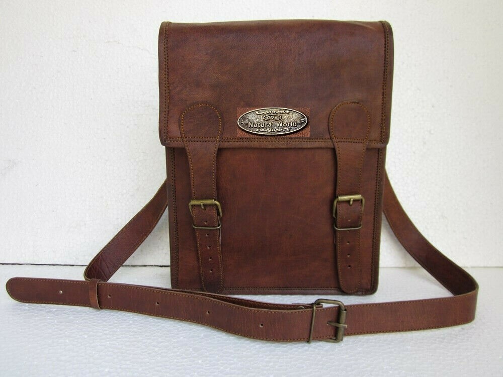 USA Men Travel Bag Men’s Retro Classic Leather Vintage Messenger Shoulder Laptop