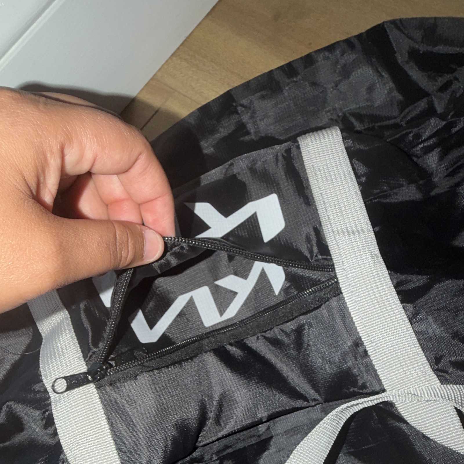 KIA Camouflage Duffle Bag Black/Gray Zip Closure Double Handles Unisex