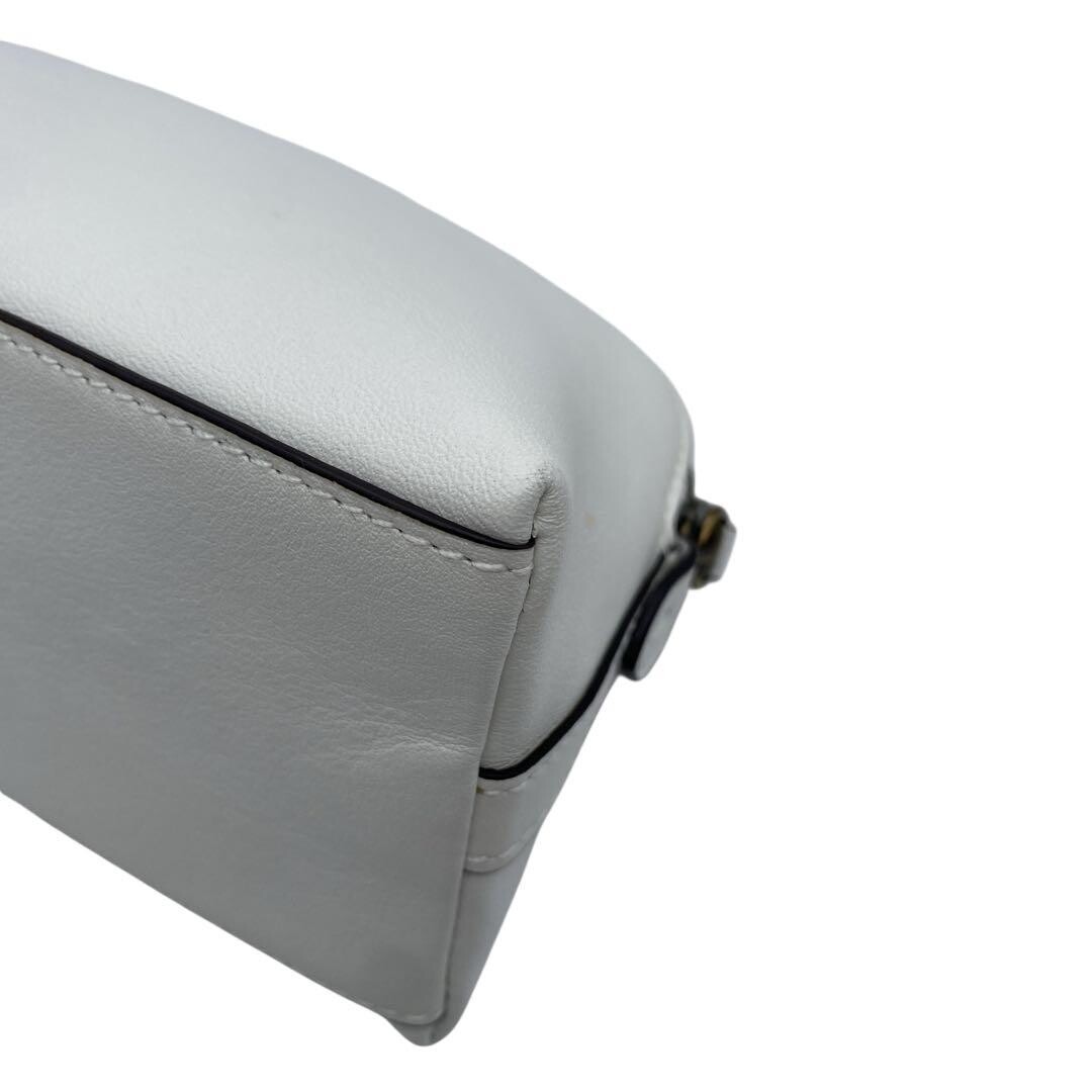 Polo Ralph Lauren Polo Bear Leather Pouch White Zipper Ladies 23cm 13cm