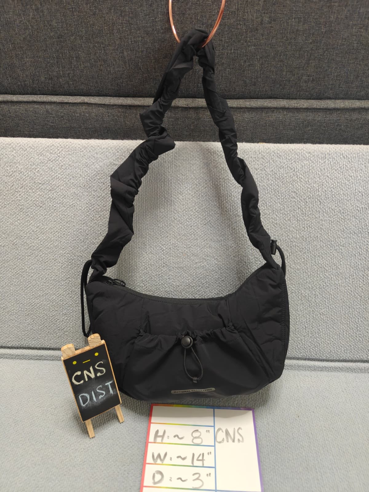 NEW US STOCK & SHIP National Geographic Padded String bag Black M2S