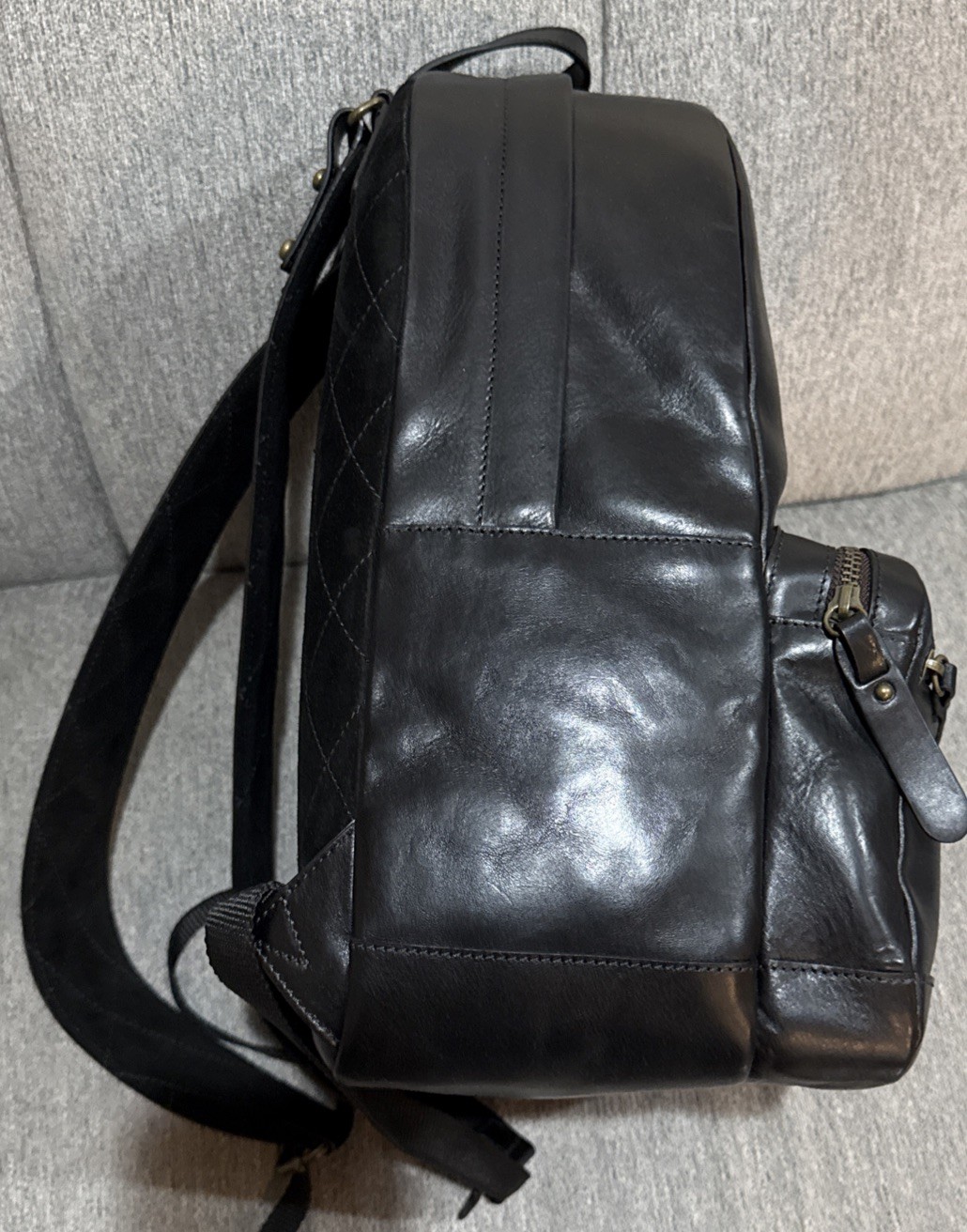 Bosca Dolce Crosby Backpack Black Italian Leather Laptop Bag Travel Work
