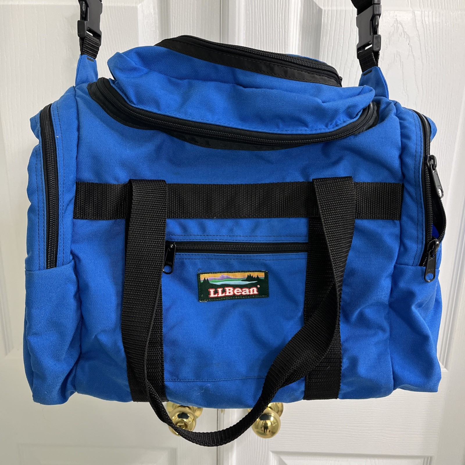 L.L. Bean Blue Fabric Zip Around Outdoor Adventure Duffle Bag