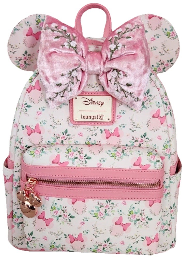Loungefly Disney Minnie Mouse Pink Floral & Bows Mini Backpack