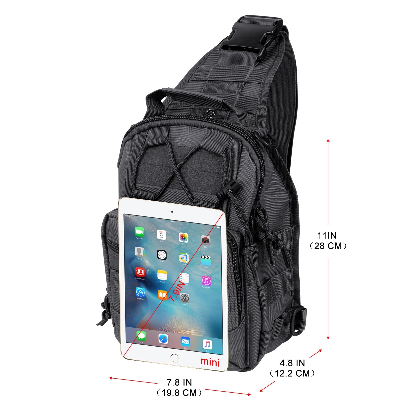Tactical Backpack, Waterproof Military Cross-body Molle Sling Shoulder Backpa…