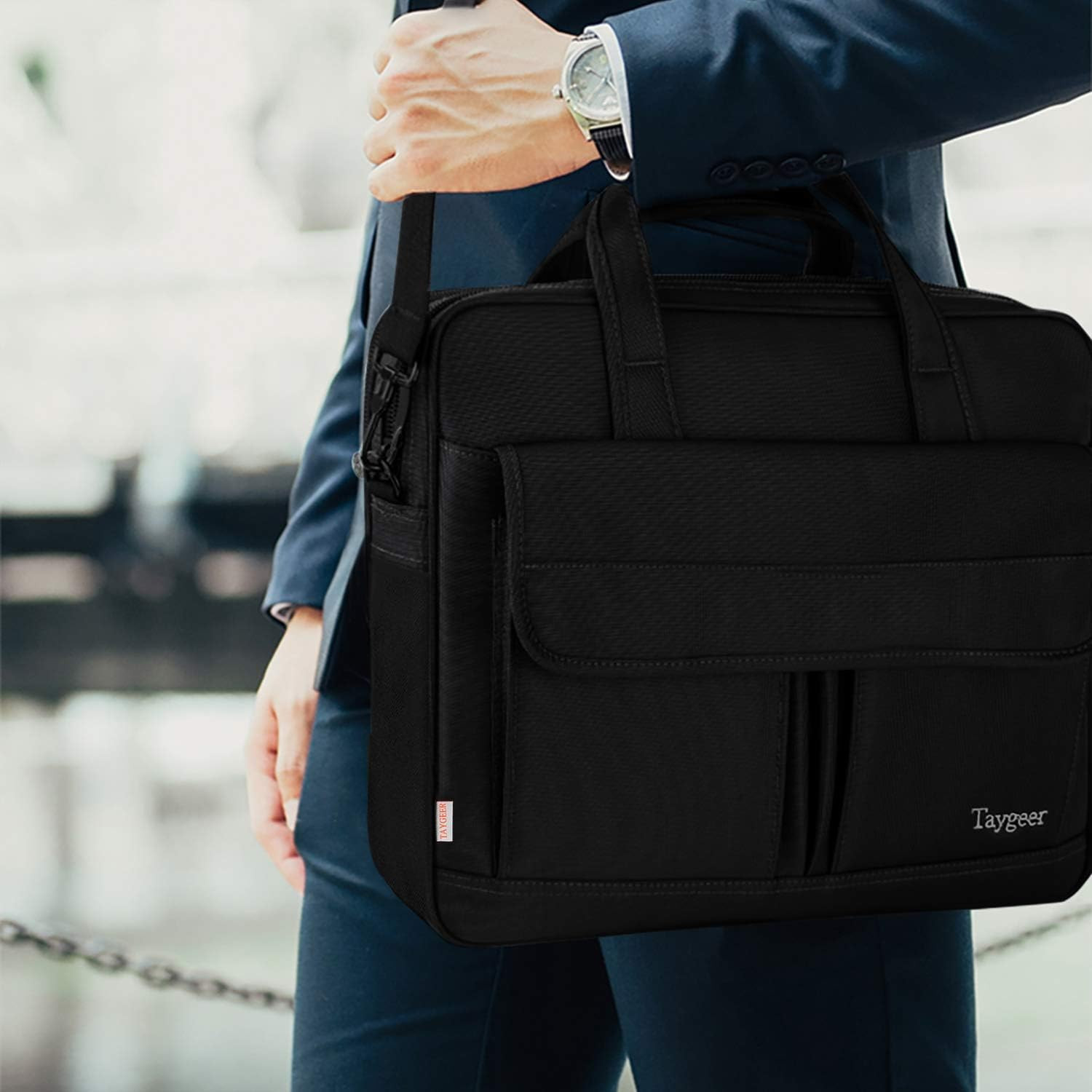 Laptop Bag 15.6 Inch, Business Briefcase Gifts for Men Women, Water Resistant Me