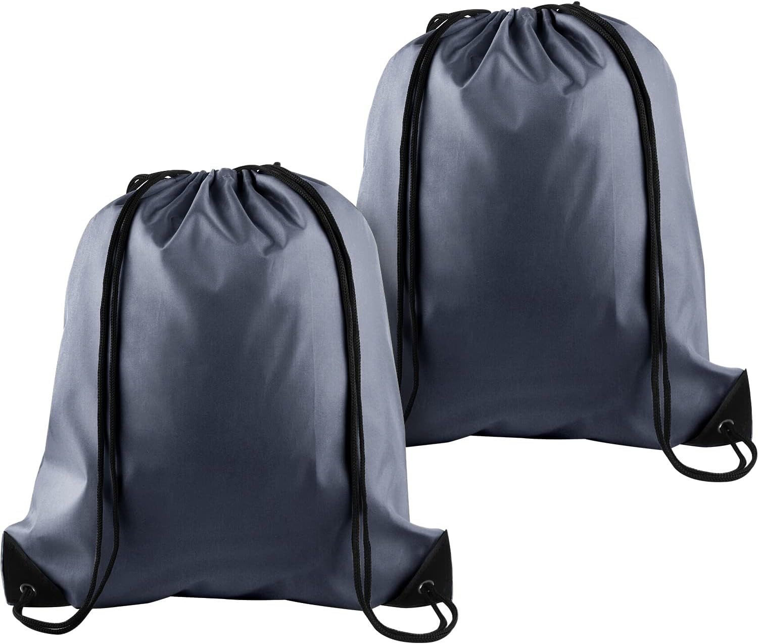 2 Pcs Gray Drawstring Backpacks, 40cm*34cm/15.7″*13.4″, Gym, Travel, Outdoor Act