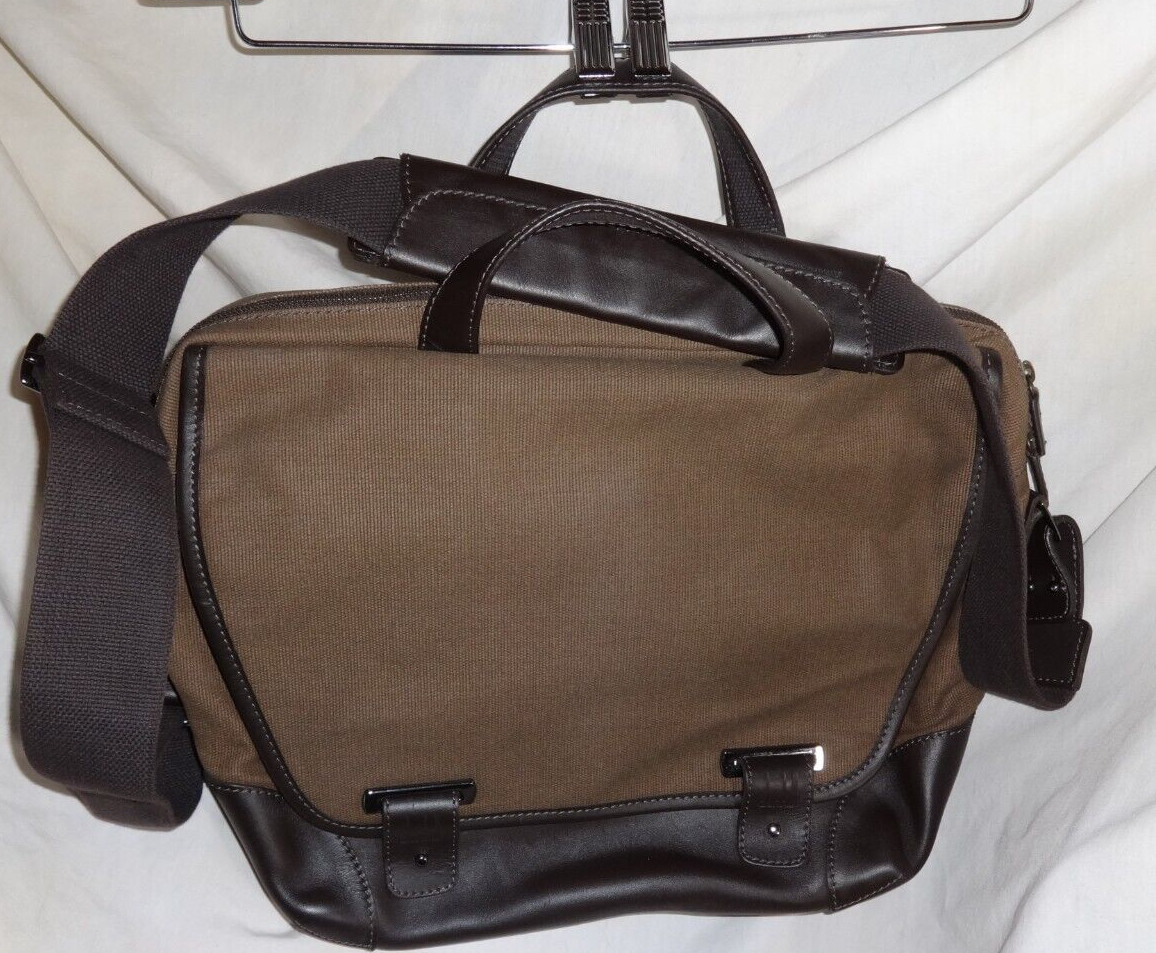 Dunhill Business Bag Motorities Cotton Canvas Leather Messenger Crossbody