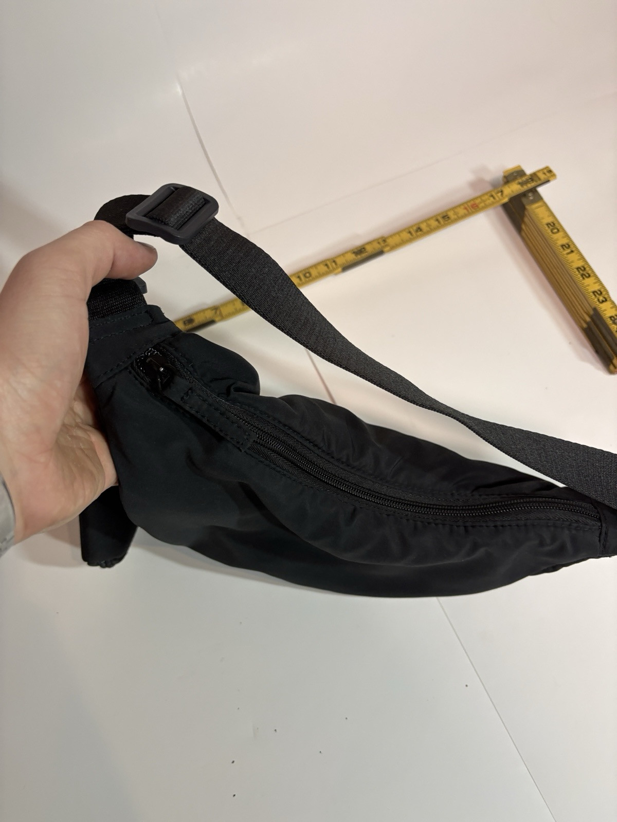 Unbranded Black Fanny Pack With Eyeglass/Sunglass Holder Puffy Soft