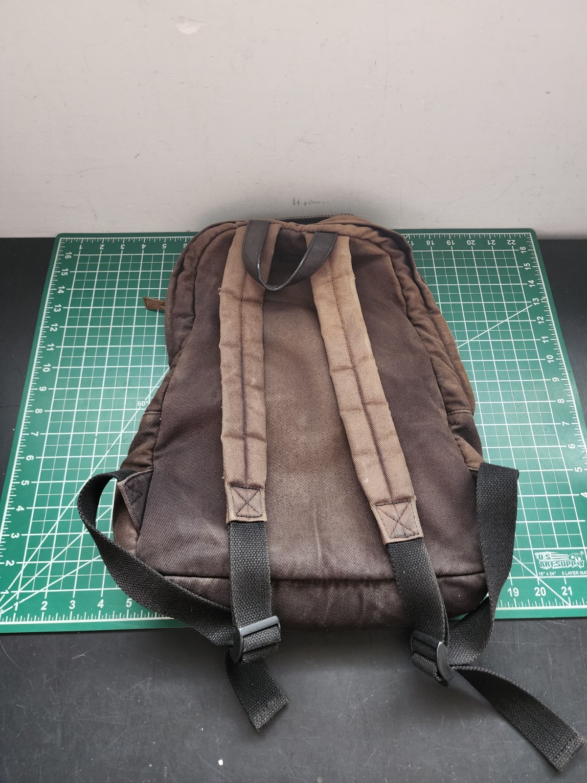 Pendleton Tartan Plaid Wool Backpack w/Leather Handle