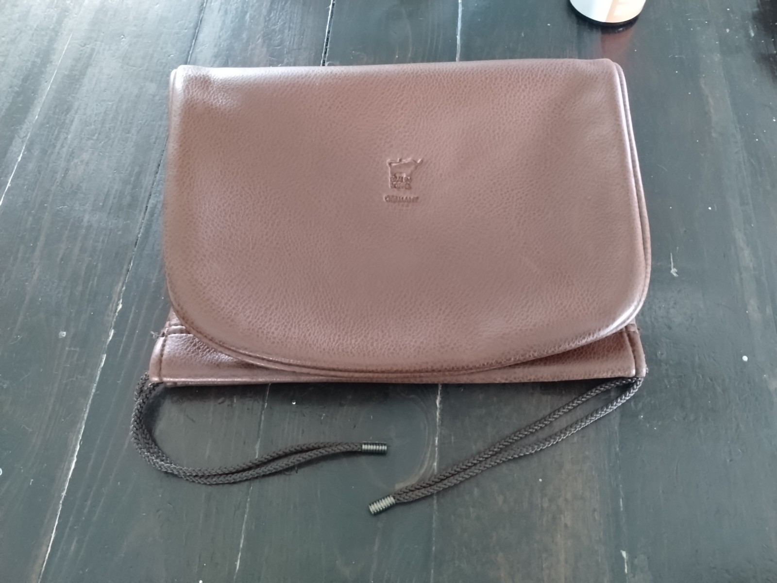 Rare Braun Buffel Germany Brown Leather Drawstring Shoe Bag Never Used Purse
