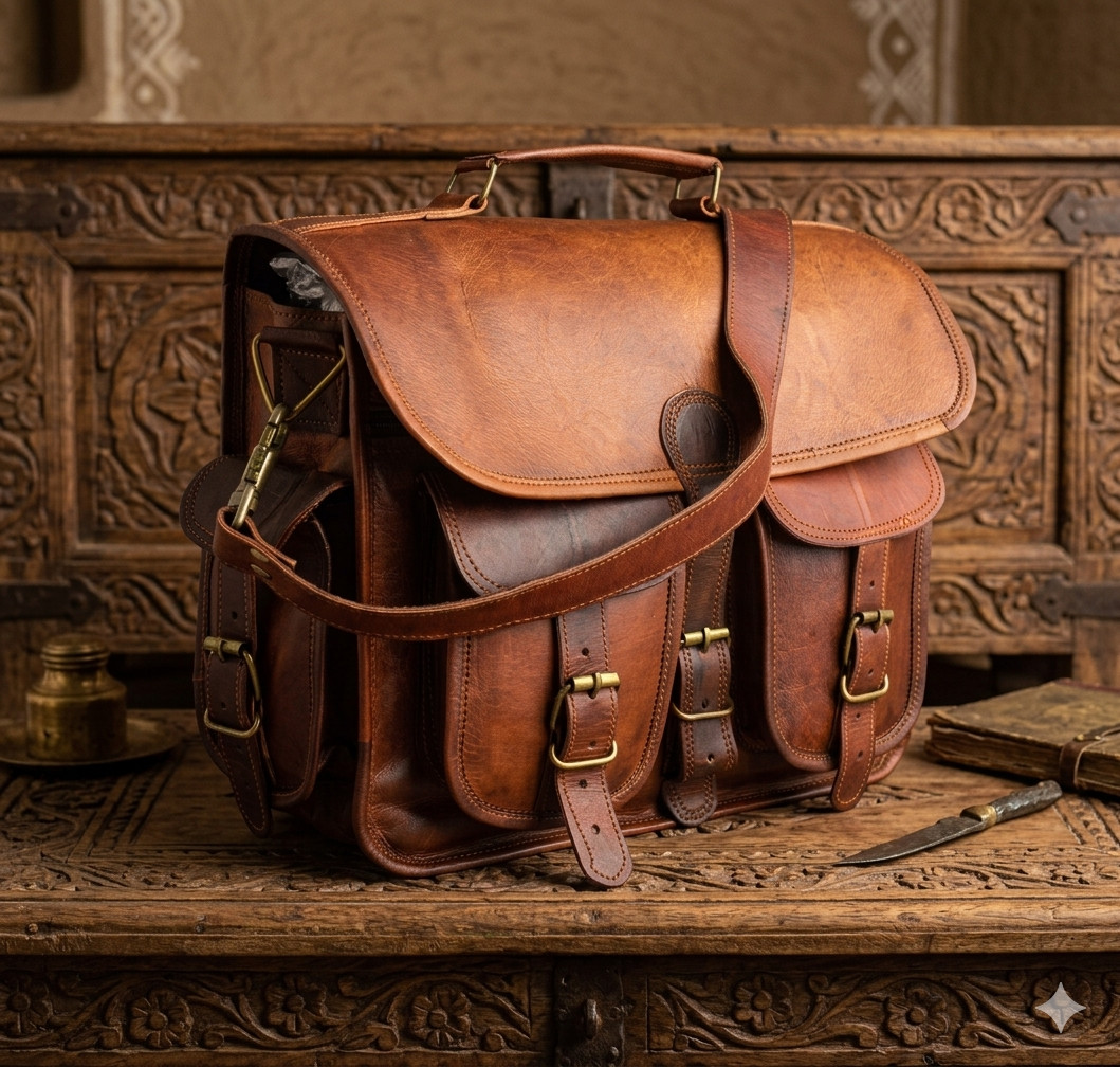 Men’s Genuine Leather Vintage Laptop Handmade Briefcase Bag Satchel Messenger