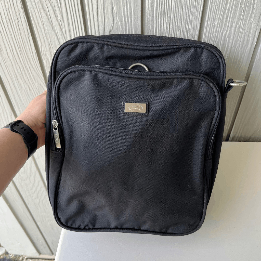 Land Rover Black Collapsible Duffel Tote Travel Bag with Shoulder Strap