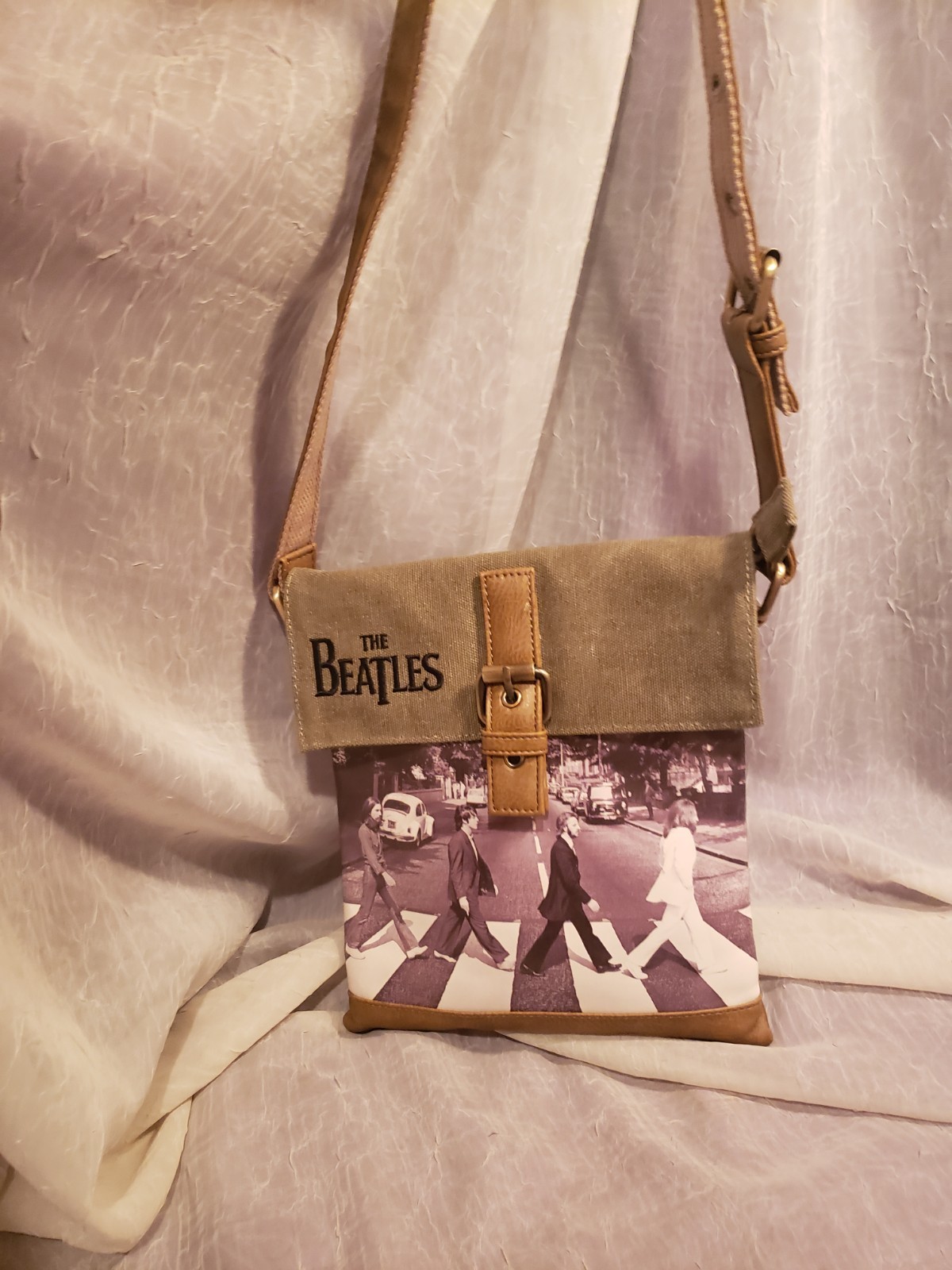 THE BEATLES ABBEY ROAD GRAPHIC PRINT MESSENGER BAG ADJUSTABLE SHOULDER STRAP