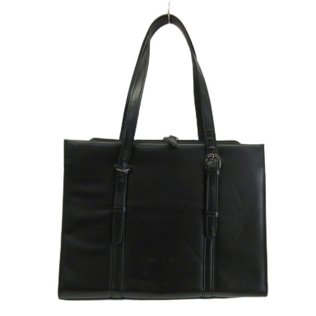 United Colors of Benetton Leather Briefcase Black AB 11x15in Men’s Business Bag