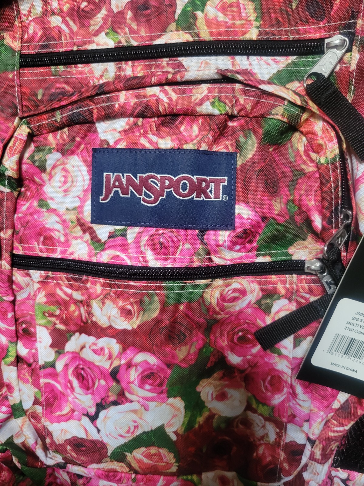 New with tags JanSport Big student backpack multi vintage Floral, Rare