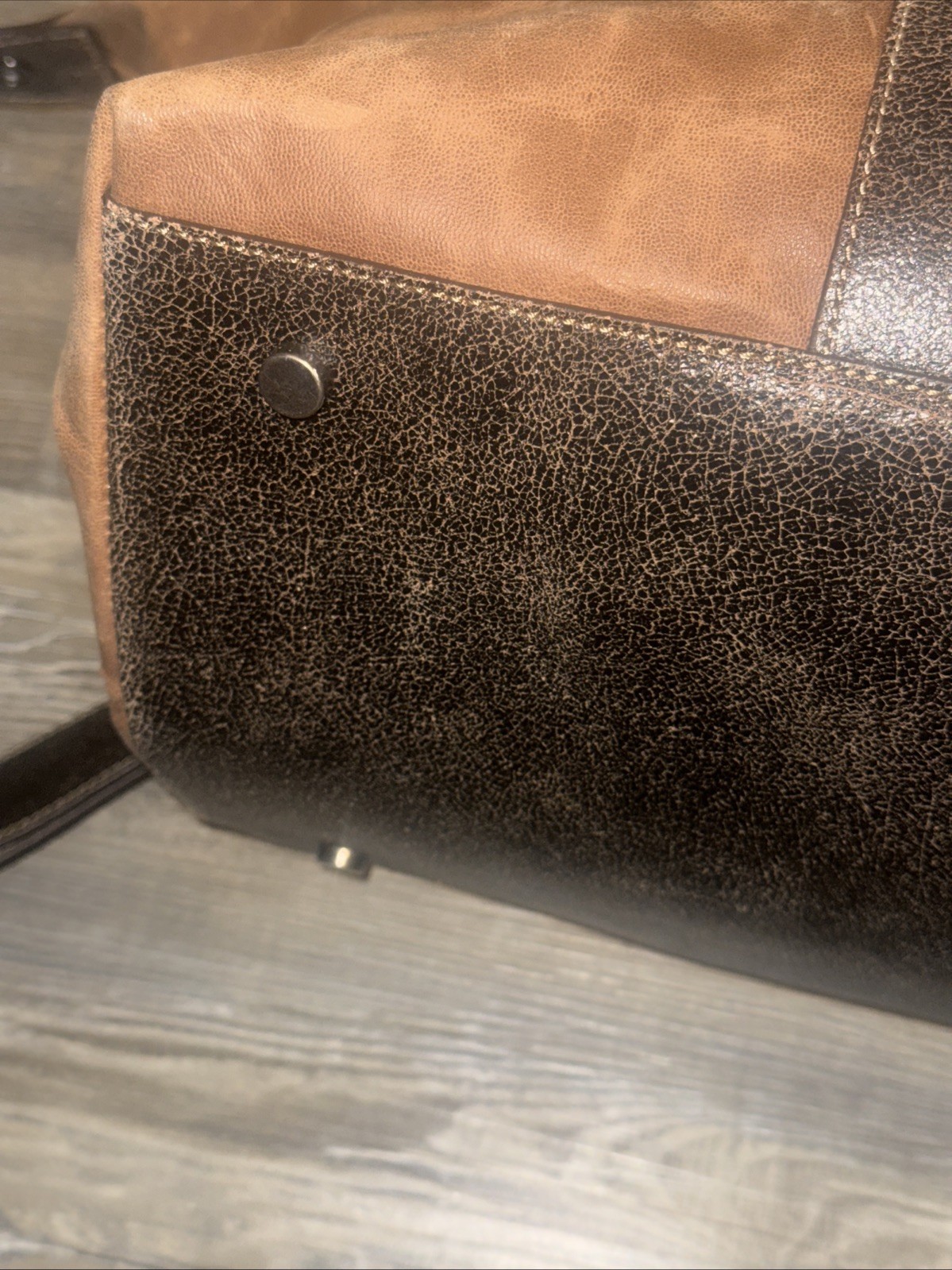 Johnston & Murphy Tan Leather Duffle Bag w/ Strap Large Rustic