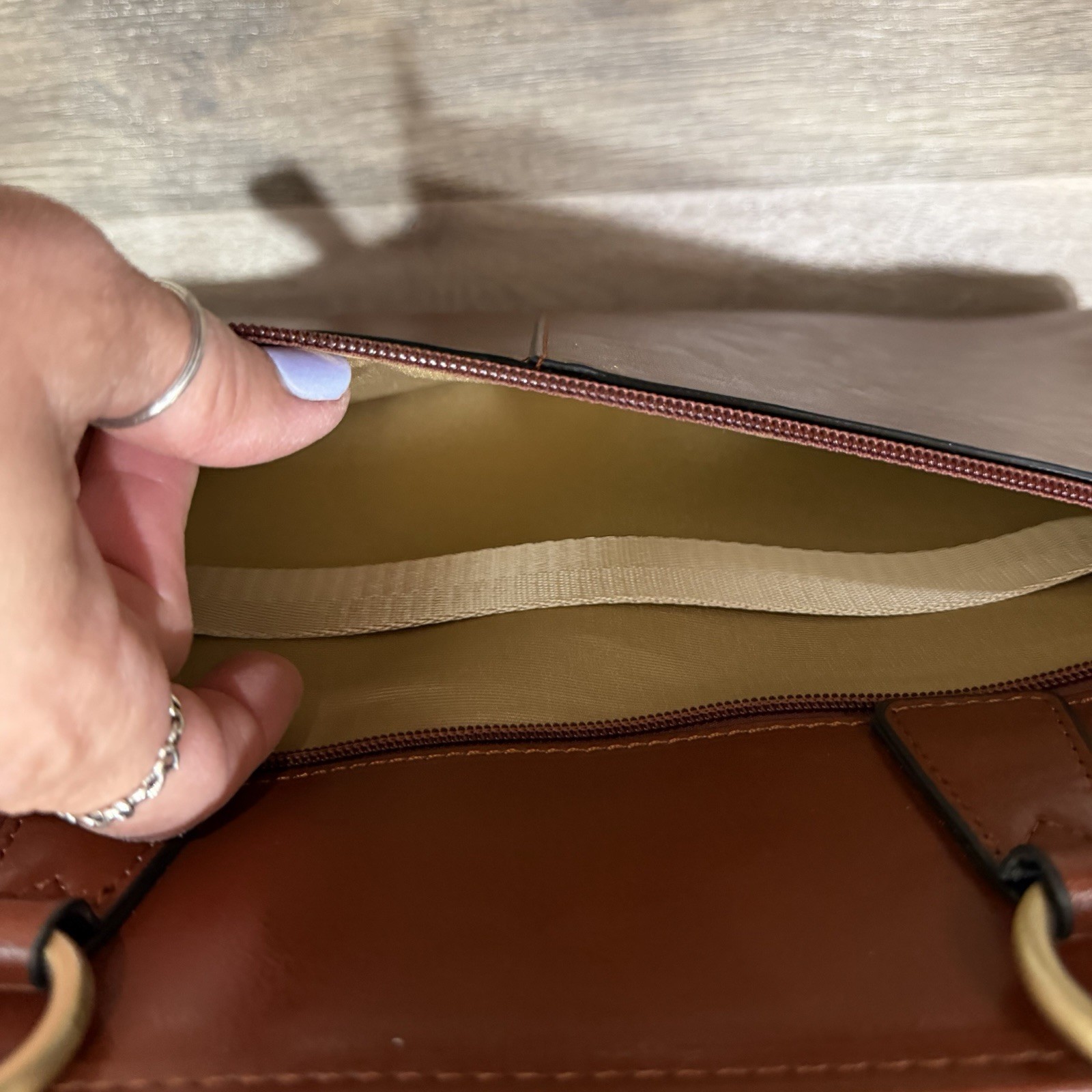 New Kattee Leather Briefcase Large 15”x11” Laptop Tote Bag Adj Strap Dbl Handles