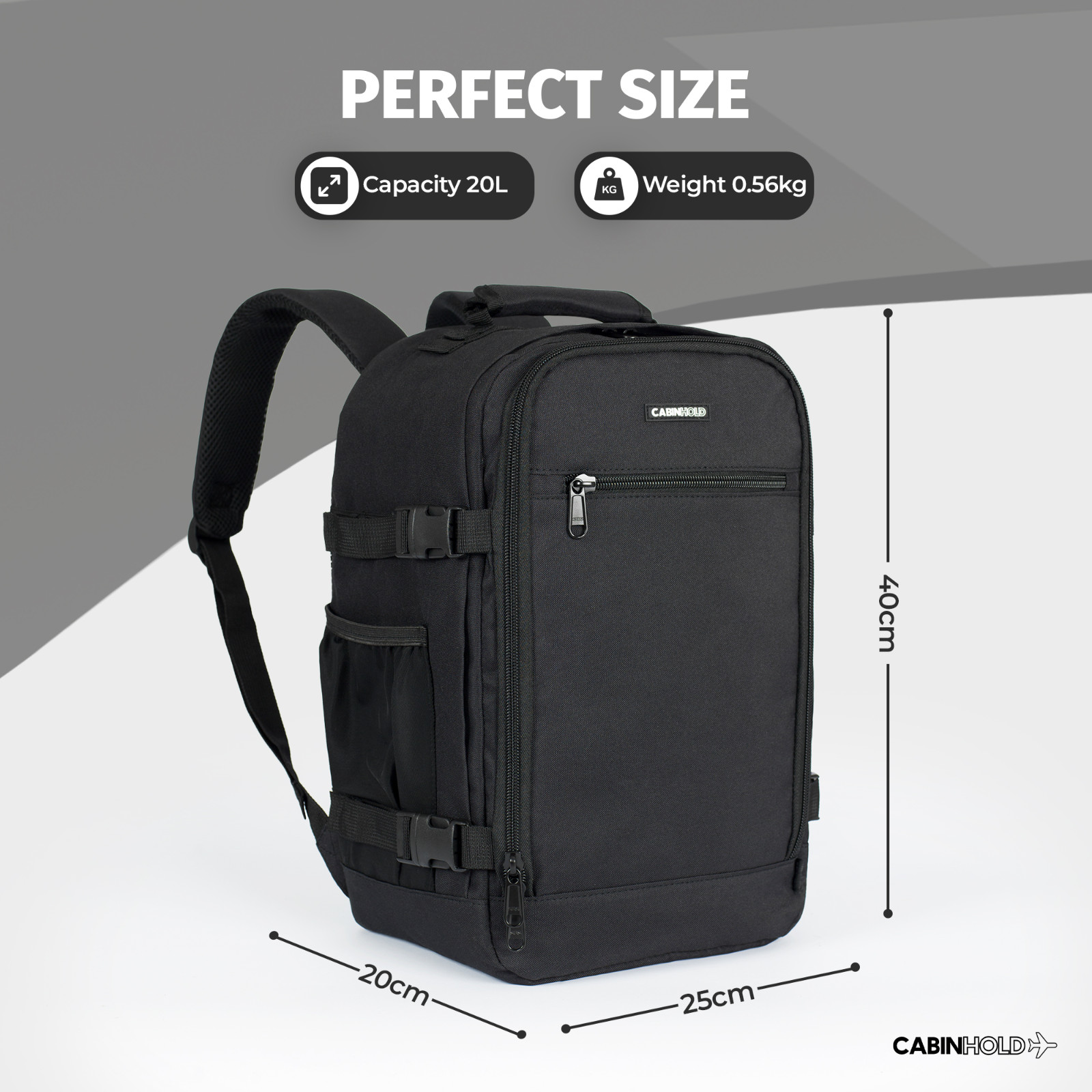 Ryanair 40x25x20cm CABINHOLD ® Backpack Barcelona Hand Luggage Wizzair RPET 20L