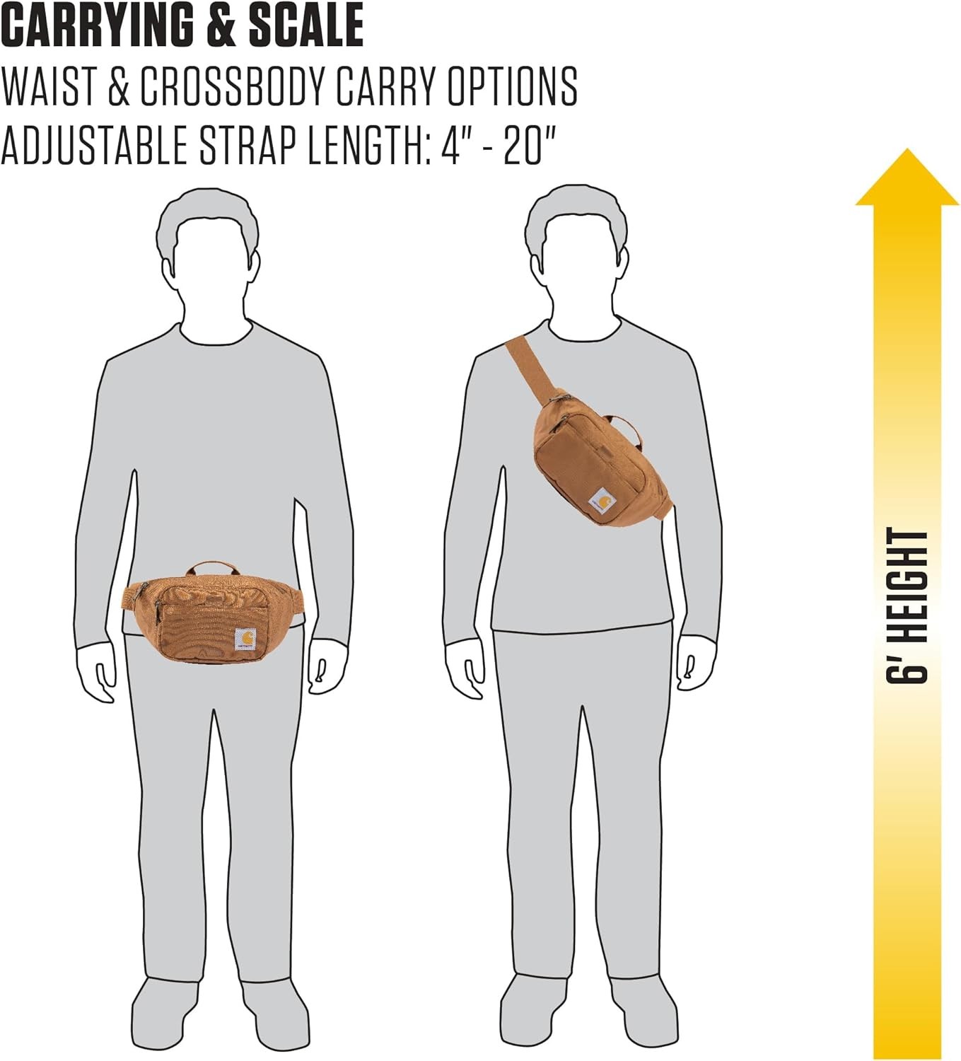 Classic Adjustable Sling Bag, Durable, 600-Denier Water Resistant Hip Pack