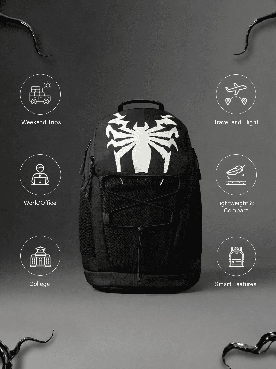 Marvel: Lethal Venom Backpacks colour black official licensed 2026