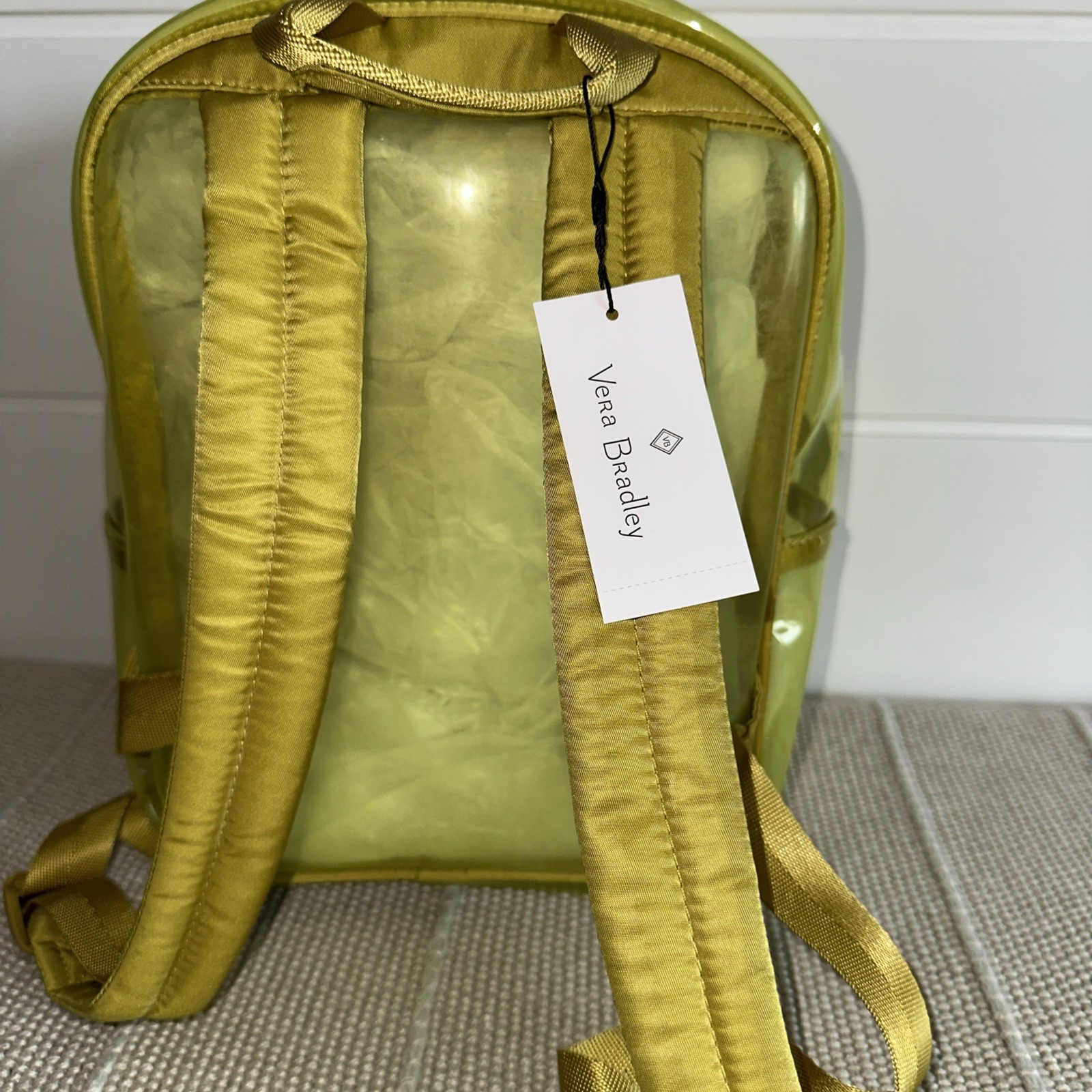 Vera Bradley Clear Large Backpack, Golden Olive, One Size
