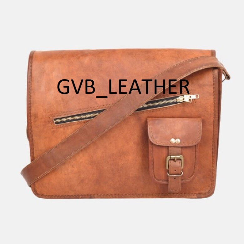 Only Pure Goat Leather Vintage Basic Laptop Messenger Briefcase Satchel New Bag