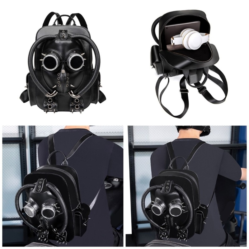 Punk Rivets Backpacks,Casual Daypack Backpacks for Men Women,Laptop Bag Gift