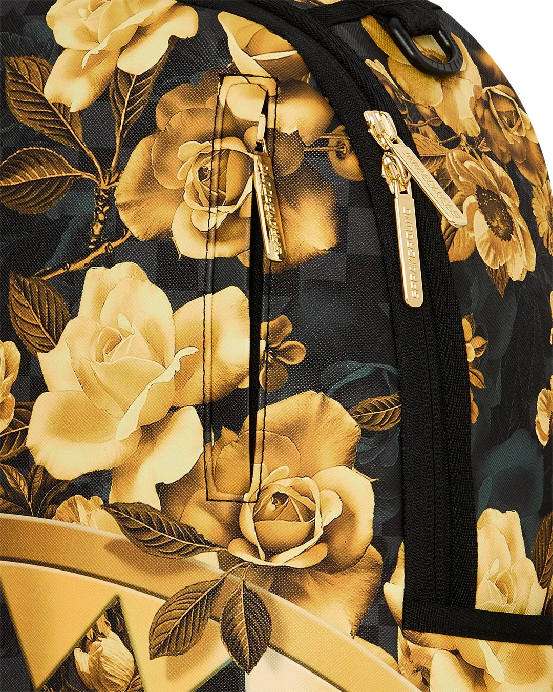 Sprayground Gold Floral Bloom Backpack🔥Black Bookbag Large School Travel Bag