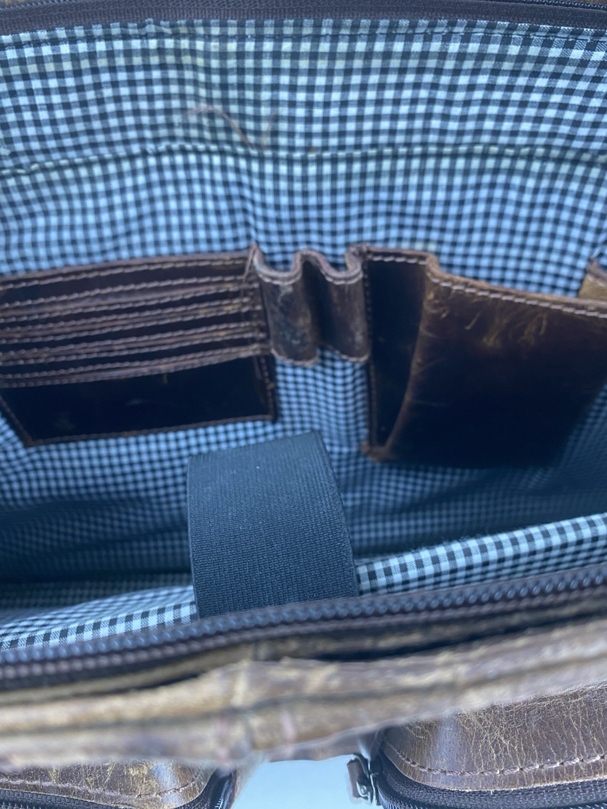 Distressed Buffalo Leather Briefcase Laptop Messenger Bag Satchel Brown Unisex