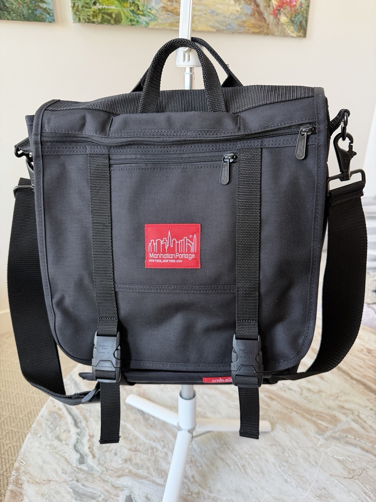 NWT Manhattan Portage Commuter Laptop Bag Messenger Backpack Black Travel City