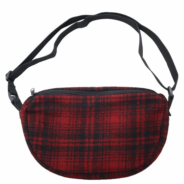 Johnson Wool Shoulder Bag Red/Black Men’s AB 17cm/6in, 31.5cm/12.4in