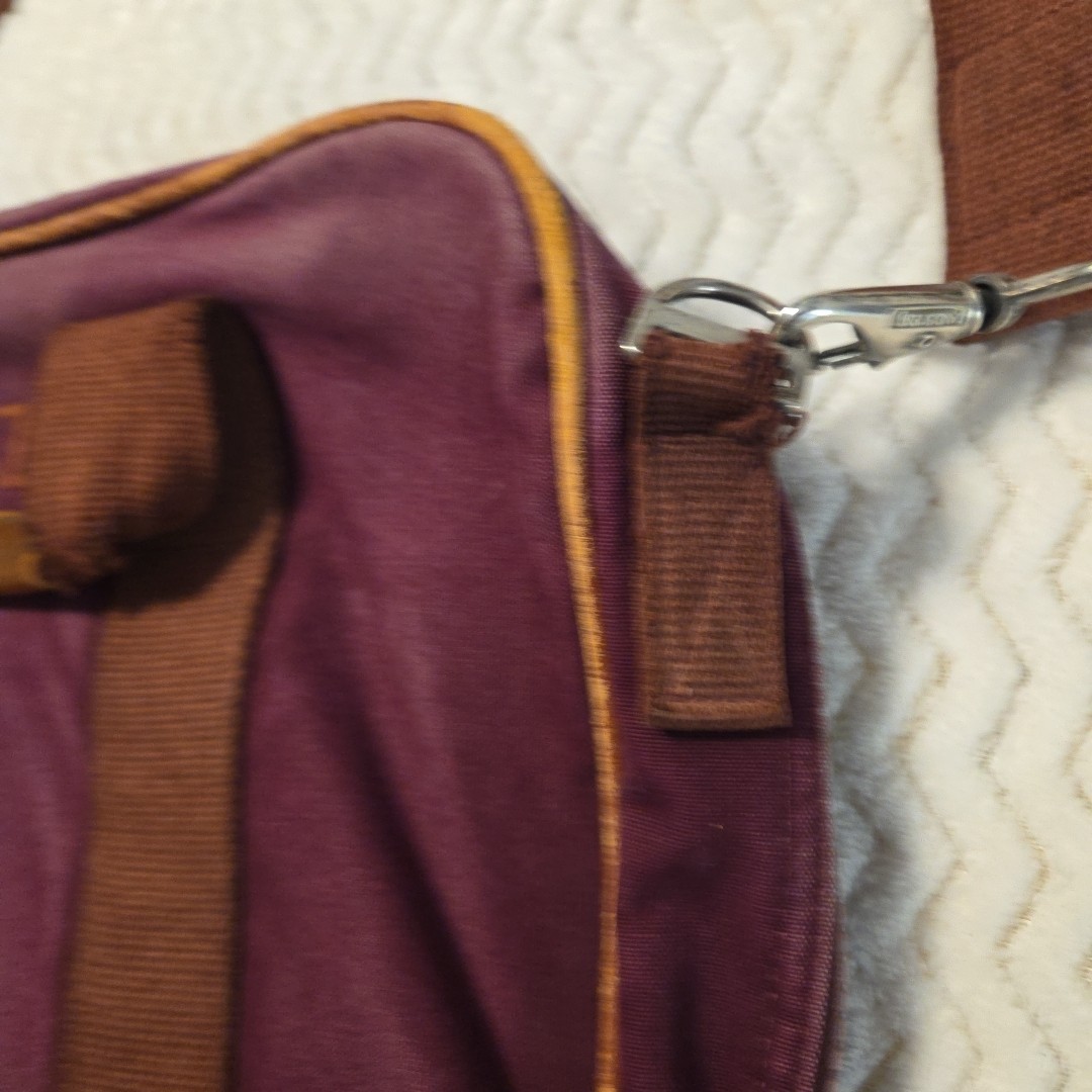 VTG Lands End Square Rigger Canvas Briefcase Messenger Bag Burgundy Made USA