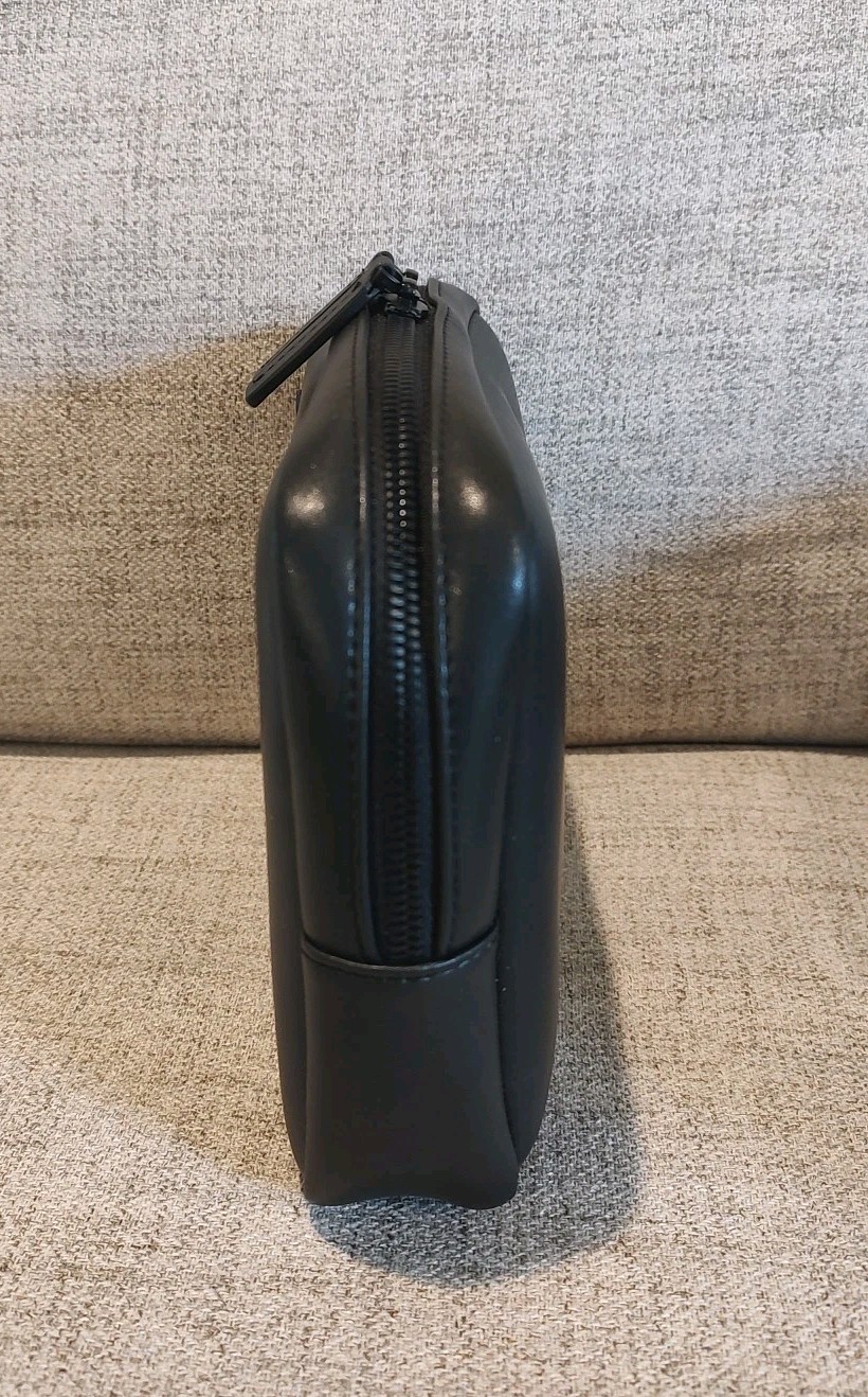 Monos Black Toiletry Case Zip Around Vegan Leather-Used