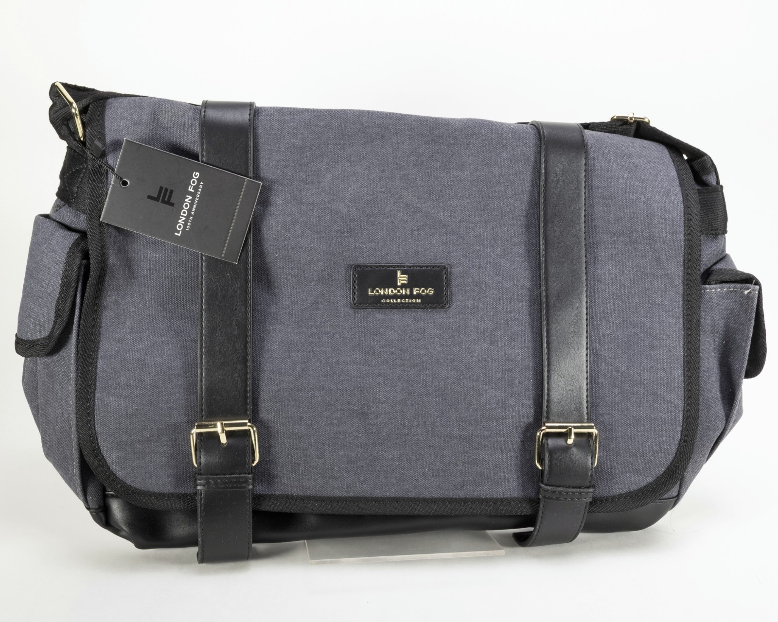 London Fog Unisex Canvas Messenger Bag Denim