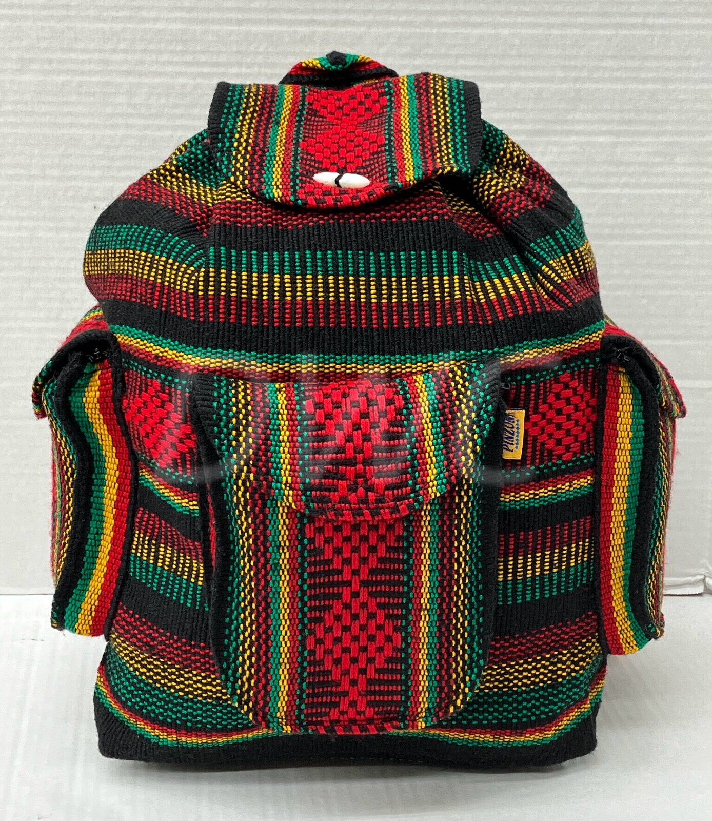 RASTA Bag Beach Hippie Baja Ethnic Backpack Made in Mexico Unisex 3 pockets