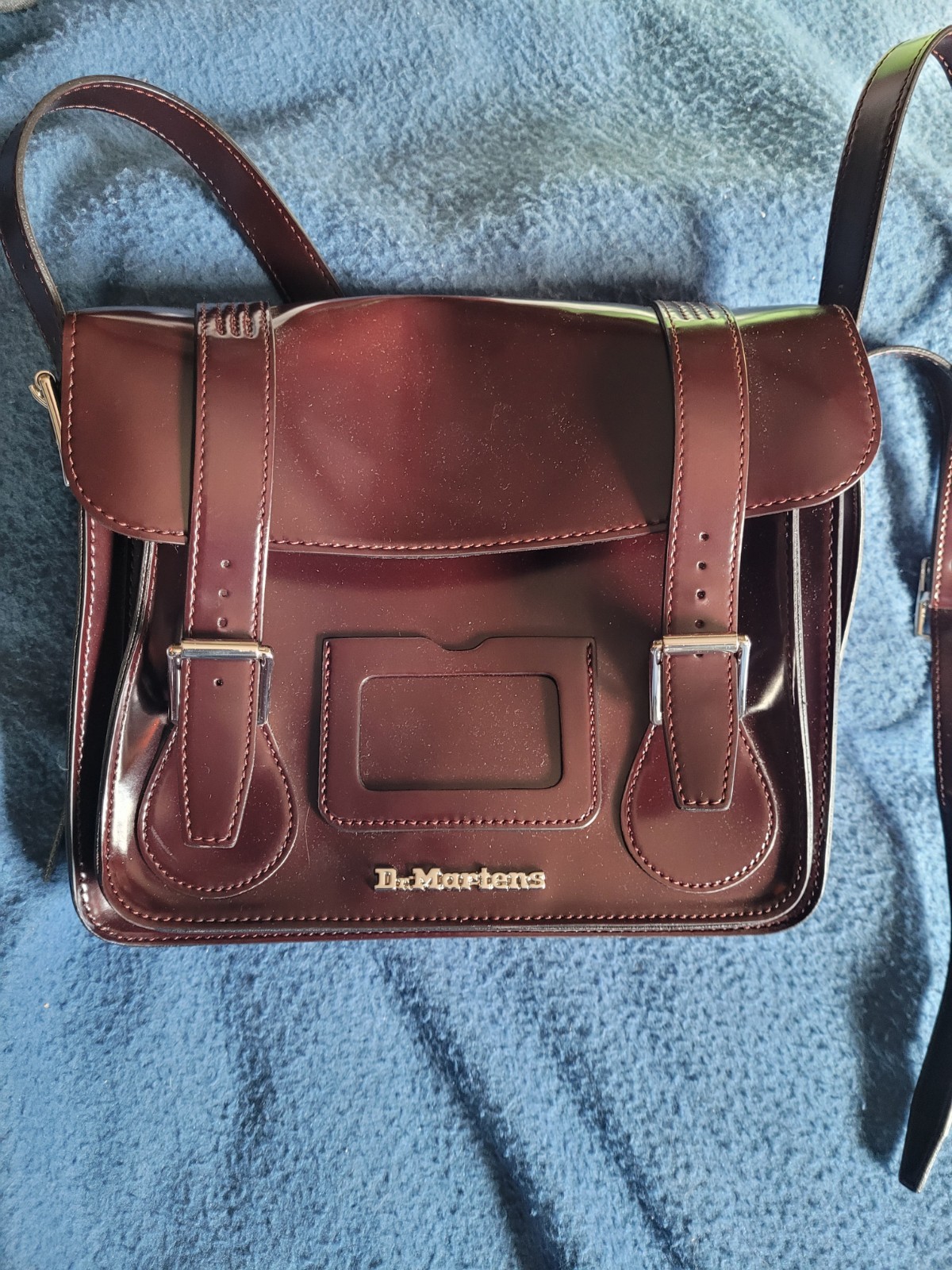 Doc Martens 11 inch Vegan Messenger Bag in Cherry Red