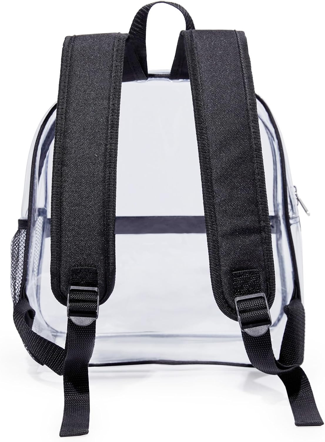 Mini Clear Backpack for Stadium Events, Concert, 12×6×12, Black | Small Clear
