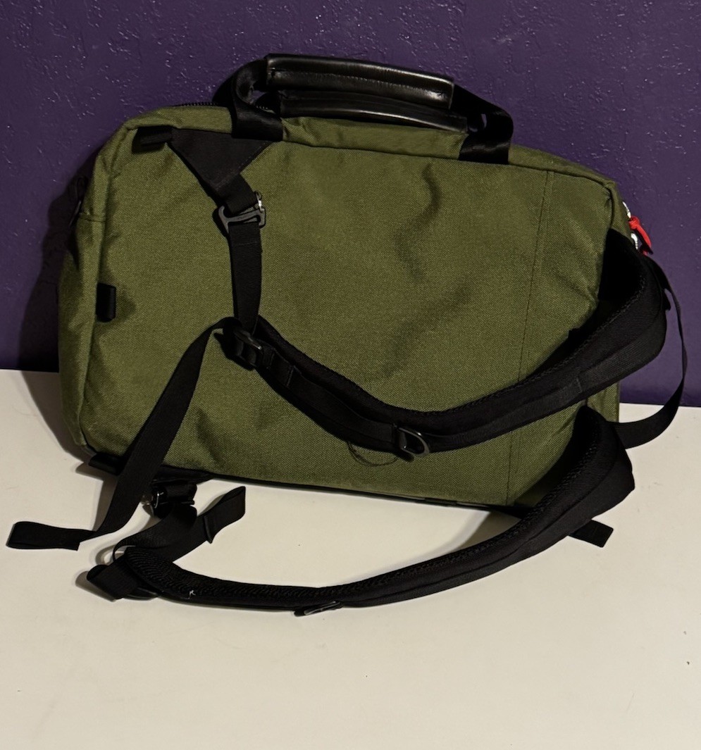 Topo Designs Commuter Briefcase Convertible Backpack Olive Green Huckberry Rare