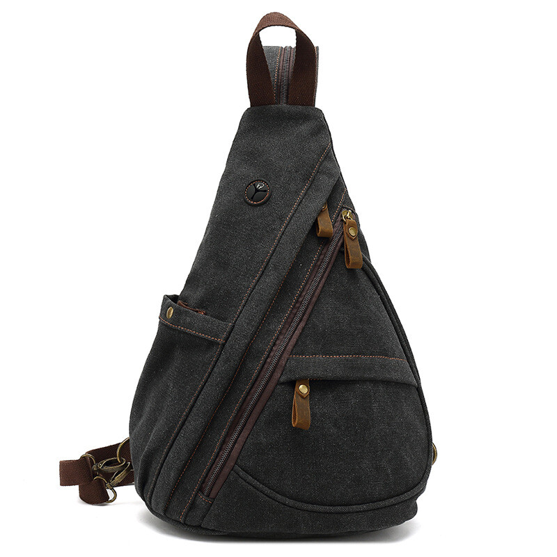 Augur Canvas Crossbody Men Military Shoulder Travel Chest Sling Hiking Bag