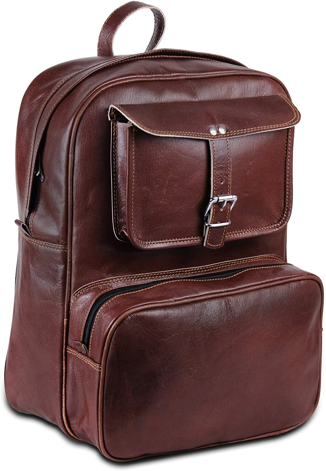 Vintage Real Leather Men Women Bag laptop Messenger Backpack Rucksack Travel Bag