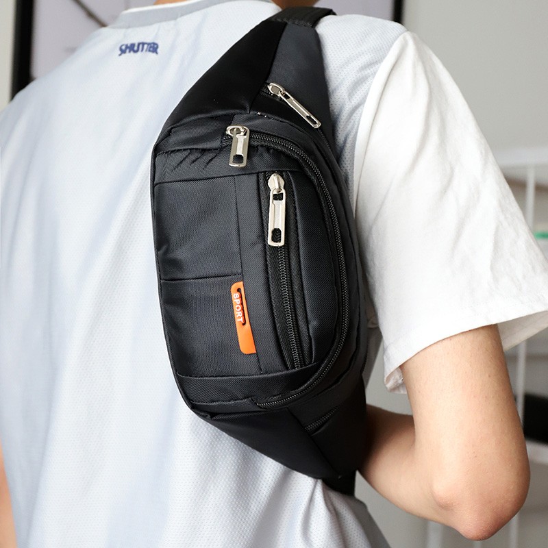 Man’s Multi-functional Waterproof Waist Bag Zipper Backpack Cross-body Sport Bag