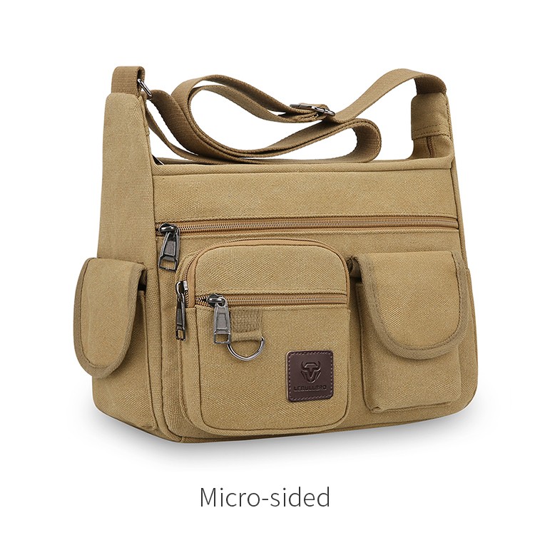 Men’s Vintage Canvas Crossbody Bag Messenger Shoulder Satchel School Bookbag