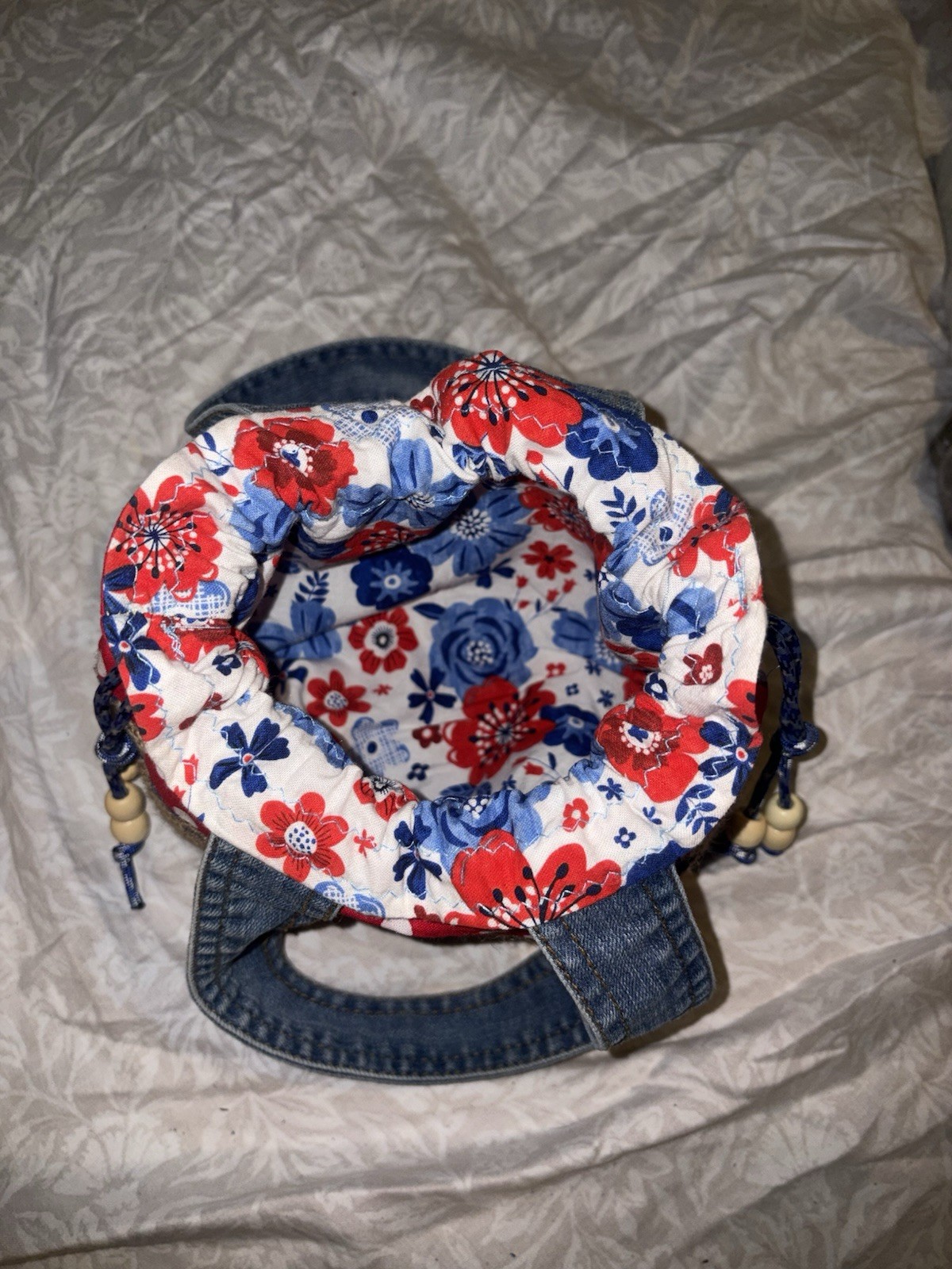 Handmade Reversible, Drawstring Bag ￼