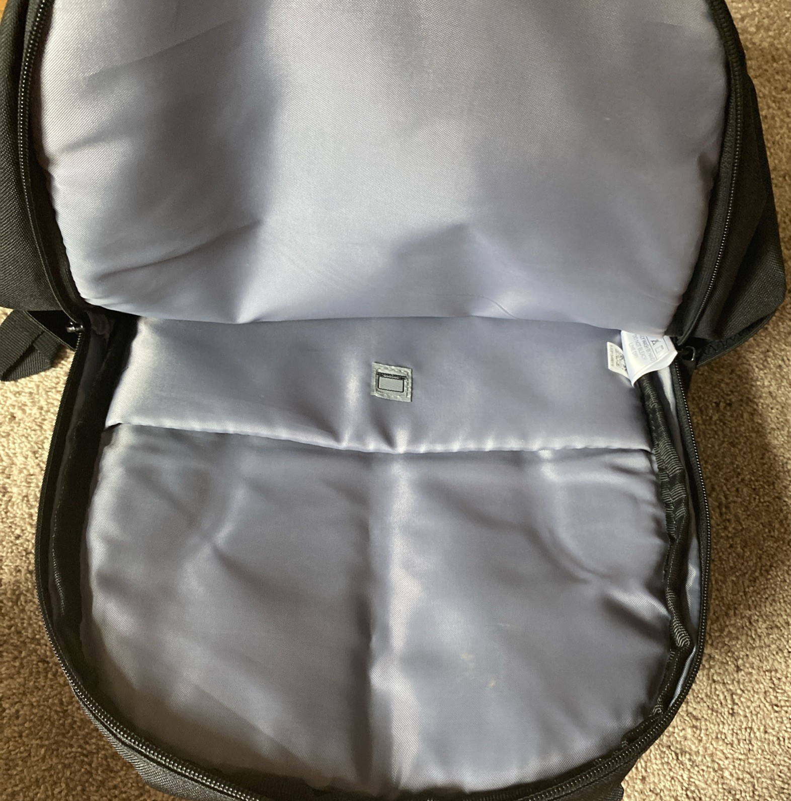EUC Adidas Black Trefoil Logo Backpack with White Accents Adjustable Straps