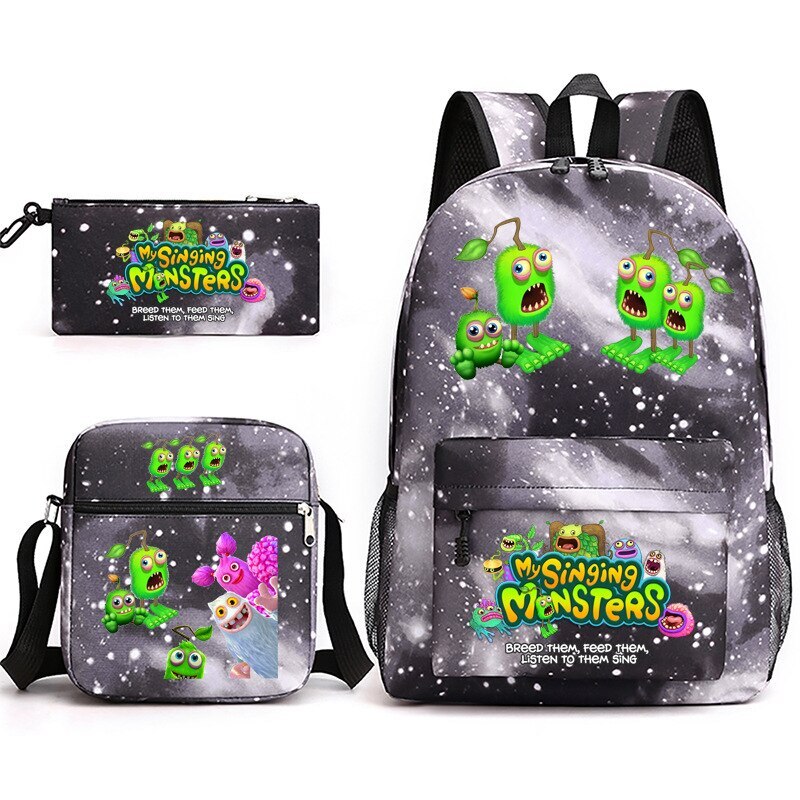 My Singing Monsters Backpack Satchel Shoulder Bag Pencil Case 3pcs kid gift