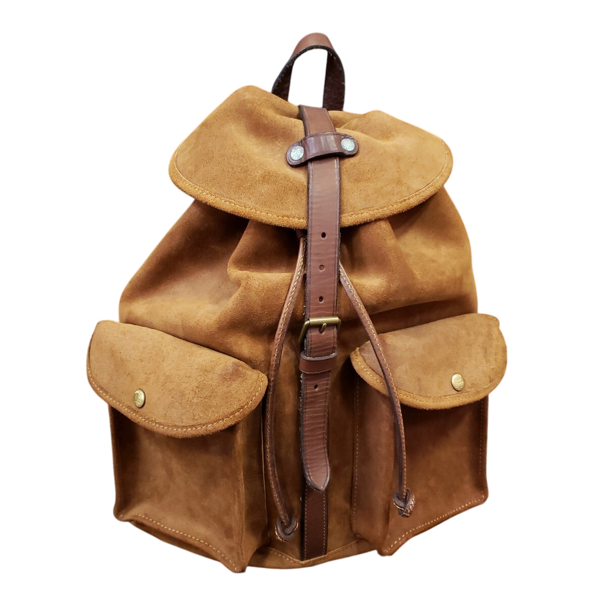 RRL Suede Backpack Camel type Size H 16.5 x W 14.1 x D 4.3 in