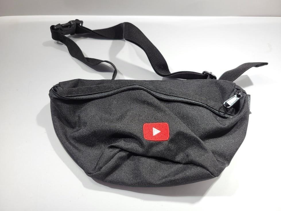 Ascolour Belt Bag Fanny Pack Mens Small Black YouTube Logo Adjustable Strap