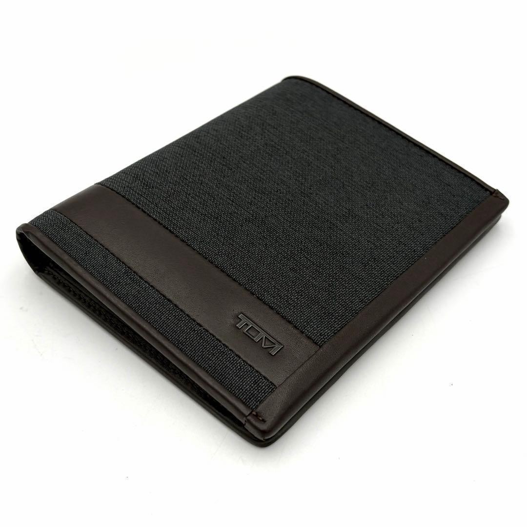 TUMI Alpha SLG Passport Case Foldable Anthracite Brown