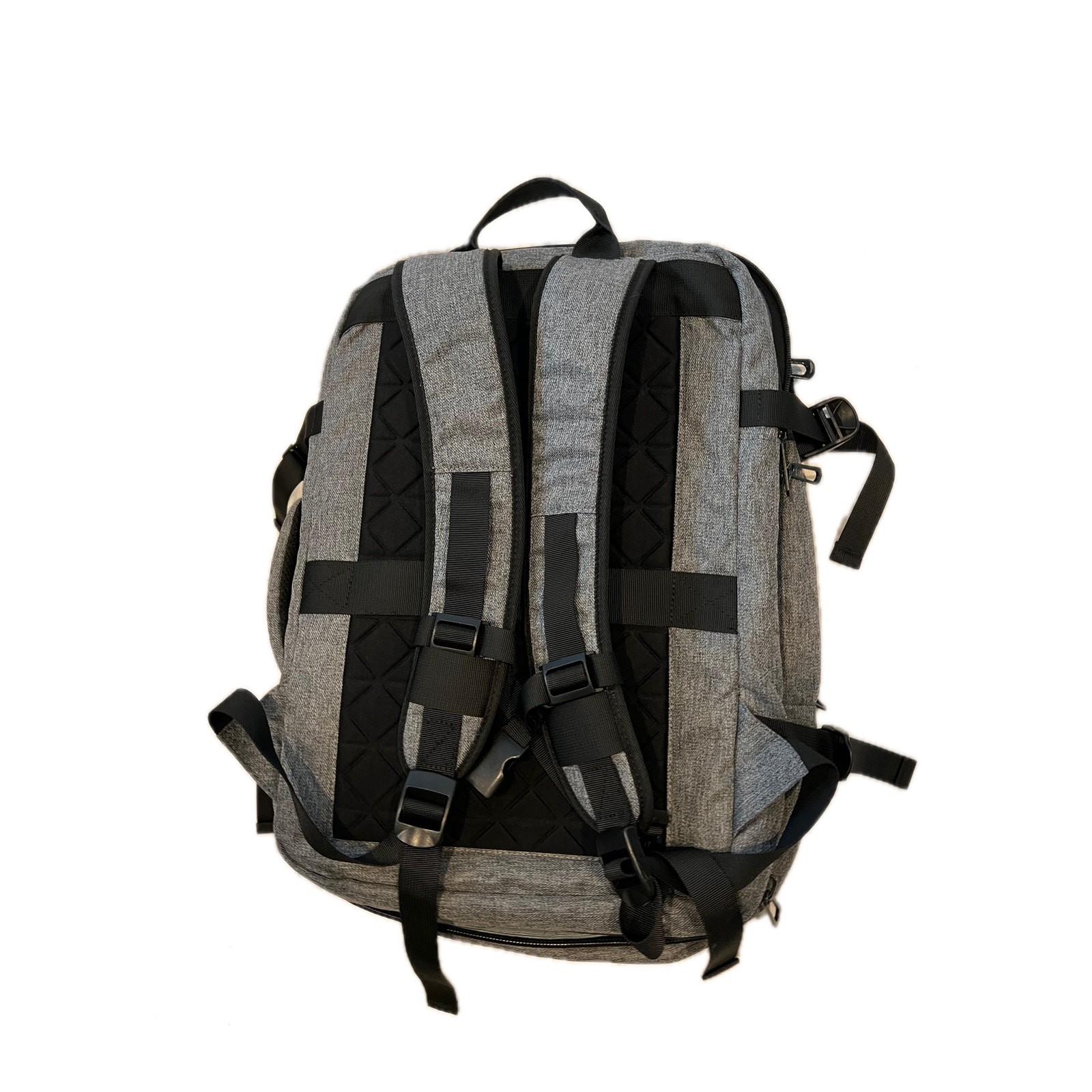 Clamshell Gray Black Padded Backpack 20″ Tall