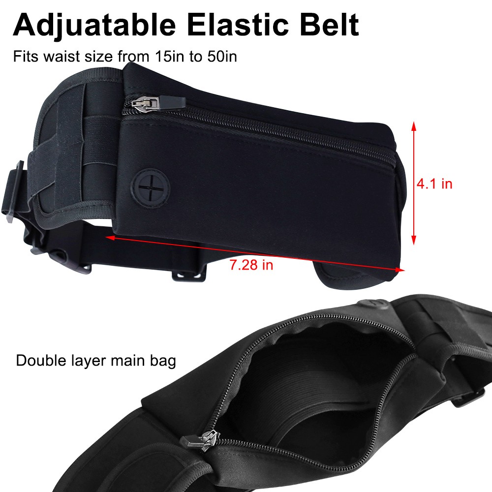 Waterproof Waist Bum Bag Running Jogging Phone Belt Pouch Zip Fanny Pack